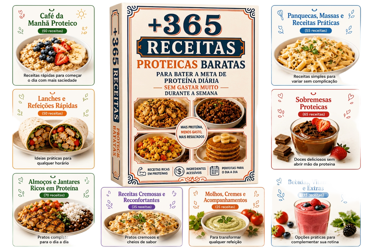 Mosaico com prévia das 357 receitas extras da Chef Bia Fontana